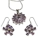 Sterling Silver Amethyst Pendant & Earrings Gemstone Jewelry