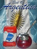 ARGENTINA KIT: Mate gourd + Yerba Mate herb tea + Nickel and