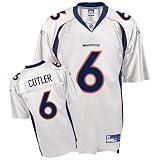 Jay Cutler Jersey: Reebok White Replica #6 Denver Broncos Jersey