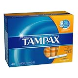 Tampax Flushable Cardboard Applicator, Super Plus Absorbency Tampons, 40-Count (Pack of 2)