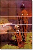 Thomas Anschutz Indians Wall Tile Mural 4. 40x48 inches using (30) 8x8 ceramic tiles.