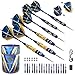 Professional Darts Set - Customizable Configuration 6 Steel Tip Darts 21g (2 Styles) | 18 Shafts (3 Styles) |8 Standard Flights (2 styles)| 12 O-Rings | Darts Tool | Darts Sharpener | Case (C-Blue)