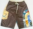 True Religion Mens Board Shorts with Velcro Patch Pocket Brown/Multi Sizes 28-38