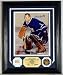 Toronto Maple Leafs Johnny Bower Autographed Photomint with Game Used Stick with Gold Coin