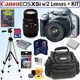 Canon Digital Rebel XSi 12MP Digital SLR Camera (Silver) with Sigma 28-70mm f/2.8-4 DG AF Lens & Sigma 70-300mm f/4-5.6 DG Macro Telephoto Zoom Lens + 8GB Deluxe Accessory Kit