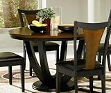 Dining Table with Butterfly Pattern Top in Two Tone Finish