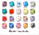 Wholesale Lot 400 Bicone 5mm Swarovski 5301 Crystal Beads 20 Colors #1
