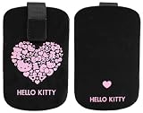 Etui Vertical Noir Coeur License Hello Kitty Taille I-Phone 3 & 4