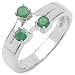 0.30 Carat Genuine Emerald Sterling Silver Ring