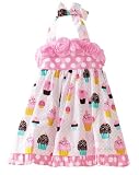 Rare Editions Girls 2-6X Dot And Cupcake Print Birthday Dress, Pink, 5
