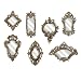Set of 7 Victorian Style Gold Metallic Ornate Wall Mirrors