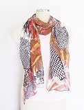 Chiffon/Satin Multicolored Animal Print - Silk Long Scarf 22