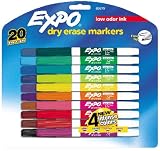 EXPO 86679 Sanford EXPO Low Odor Dry Erase Markers, Fine Point, Assorted, 20/Set