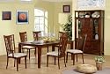 7pc Ethan Solid Hardwood Brown Finish Dining Table & Chair Set