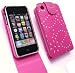 EMARTBUY APPLE IPHONE 3G/3GS DIAMANTE PREMIUM CERISE PINK FLIP CASE/COVER WITH BUILT IN PHONE HOLDER