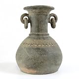 Handmade Antique Style Terra-cotta Long Neck Vase With Hand-Etched Design