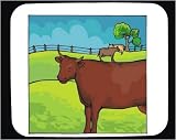 Mouse Pad with agriculture, cow, countryside, farming, cattle, Europe, Denmark, landscape, pasture, husbandry, animal, rearing, bovine