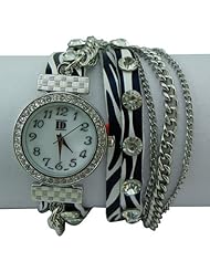 DESIGNER INSPIRED WRAP AROUND BRACELET WATCH-ZEBRA