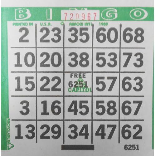 1on Green Bingo Paper