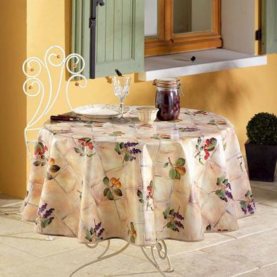 Nappe Toile ciree fruits Ovale 140x240cm