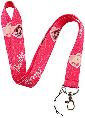 Red Heart Princess Keychain Key Chain Lanyard Straps with Mini Silver Steel Spring Clips (MCL-211)
