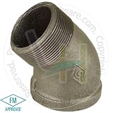 NUSET 1 1/2 Malleable Black Iron Street Elbow - 45 Degrees (B121-40)