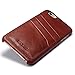 iPhone 6 leather case, Icarercase Premium iPhone 6s Genuine Leather Case Slim Style with 3 Card Slots, Vintage Back Cover for Apple iPhone 6 4.7 Inch in Leather (Brown)
