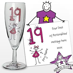 Purple Ronnie Personalised Glass Champagne Flute Great Present Idea 18th 21st 30th Birthday or Anniversary Gift