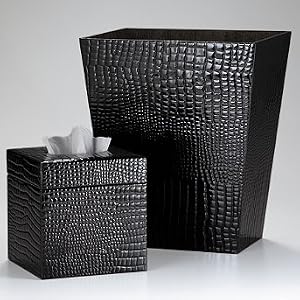 Alligator Leather Wastebasket - Frontgate