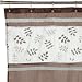 Regal Home Collections Alma Faux Silk Embroidered Leaf Shower Curtain, Brown