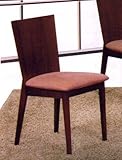 Set of 2 Dining Chairs with Upholstered Seat in Espresso Finish