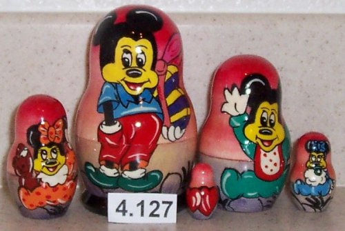 Childrens Toyshop  Toys : Mickey Mouse Russian Nesting Doll 5 Pc / 4 in #4.127
