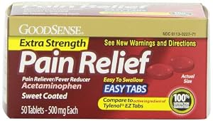 Good Sense Acetaminophen Pain Relief Easy Tablets, 500 mg, 50 Count