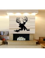BUCK DEER HEAD ~ WALL DECAL, HOME DECOR 21" X 21.5"