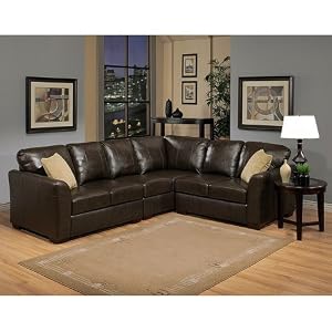 CI-D220-BRN Florence Italian Leather Sectional in Dark