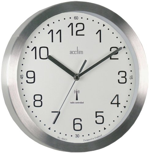 Acctim 74407 Funkgesteuerte Wanduhr Mason, silber