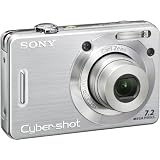 Sony Cybershot DSCW55 7.2MP Digital Camera with 3x Optical Zoom (Silver)