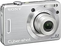 Sony Cybershot DSCW55 7.2MP Digital Camera with 3x Optical Zoom (Silver)