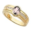 14K Yellow Gold Morganite and Diamond Ring