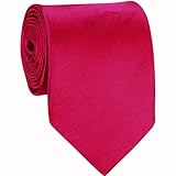 IMAGE OF SLK-ADF-34 - Fushia - Silk Satin Solid Necktie
