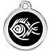 Red Dingo Personalized Tribal Fish Pet ID Dog Tag (Small Black)