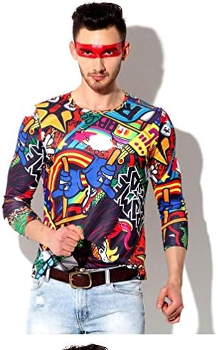 Sportswear outdoor Men's T-shirt Slim Round neck long sleeve Quick-drying sports T-shirts for men (Color, L)