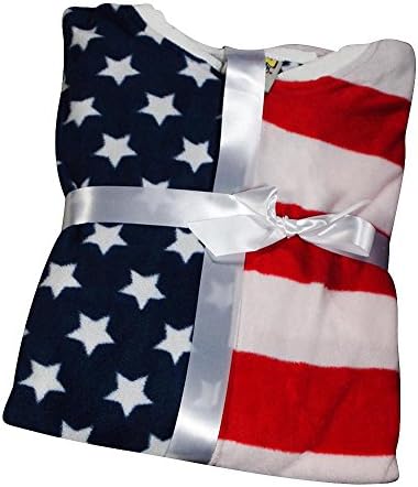Fun Footies - Mens Stars and Stripes Blanket Sleeper, Red, White, Blue 36743-Small