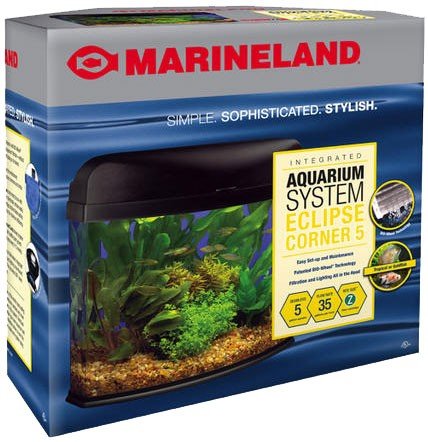Marineland Eclipse Seamless Integrated Aquarium System, 5 Gallons, Corner