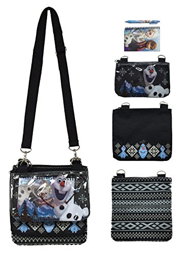 Disney Frozen Olaf Black Adjustable Strap Messenger Shoulder Cross Purse Bag