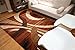 Feraghan/New City Contemporary Black Modern Wavy Circles Wool Area Rug, 2' x 3', Brown/Beige