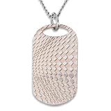 51apVOzqebL. SL160  Rose Gold Plated Stainless Steel Dog Tag with Geometric Design on a 20 Inch Chain