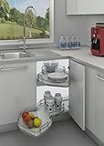 Rev-A-Shelf - 5371-40-GR-L - Small Wood Grey Left-Handed Single-Tier Blind Corner Organizer
