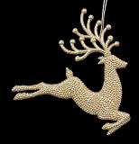 Seasons of Elegance Gold Glitter Jumping Reindeer Christmas Ornament