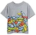 Flapdoodles Short Sleeve Skateboard Mountain Tee, Grey Heather